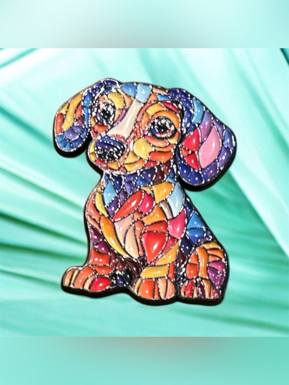 Multicolor Dachshund Enamel Pin - Colorful Dog Accessory